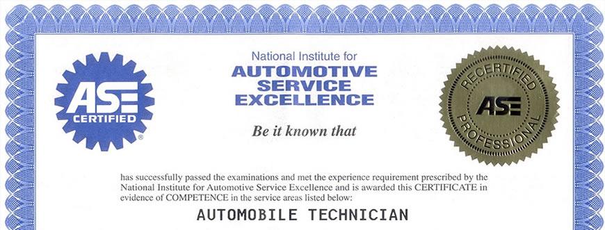 Ase Automotive Certification TUTORE ORG Master of Documents